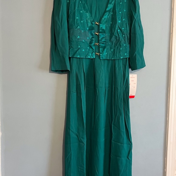 Peri Petites vintage green dresss Long sleeves size 6 - Picture 4 of 15